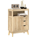Petit meuble de rangement 60 x 30 x 81 cm avec finition bois naturel, solution ideale pour les petits espaces