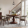 Lot de 4 chaises de repas avec accoudoirs, dossier incurve et assise rembourree en tissu camel, design retro inspire des annees 50