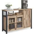 Buffet rustique marron bois et noir avec trois portes pour salon, cuisine ou salle a manger